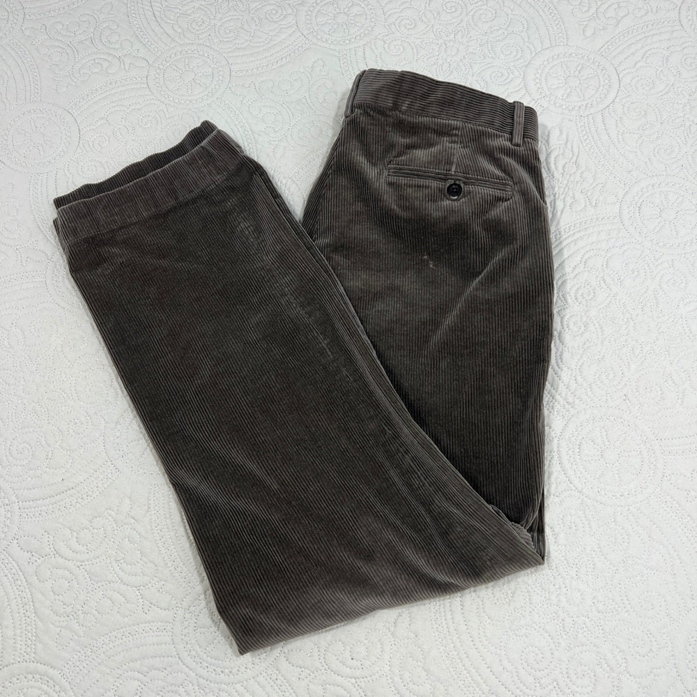 Polo Golf Ralph Lauren Mens Brown Corduroy Pants 33x32 Stretch Wide Wale *READ